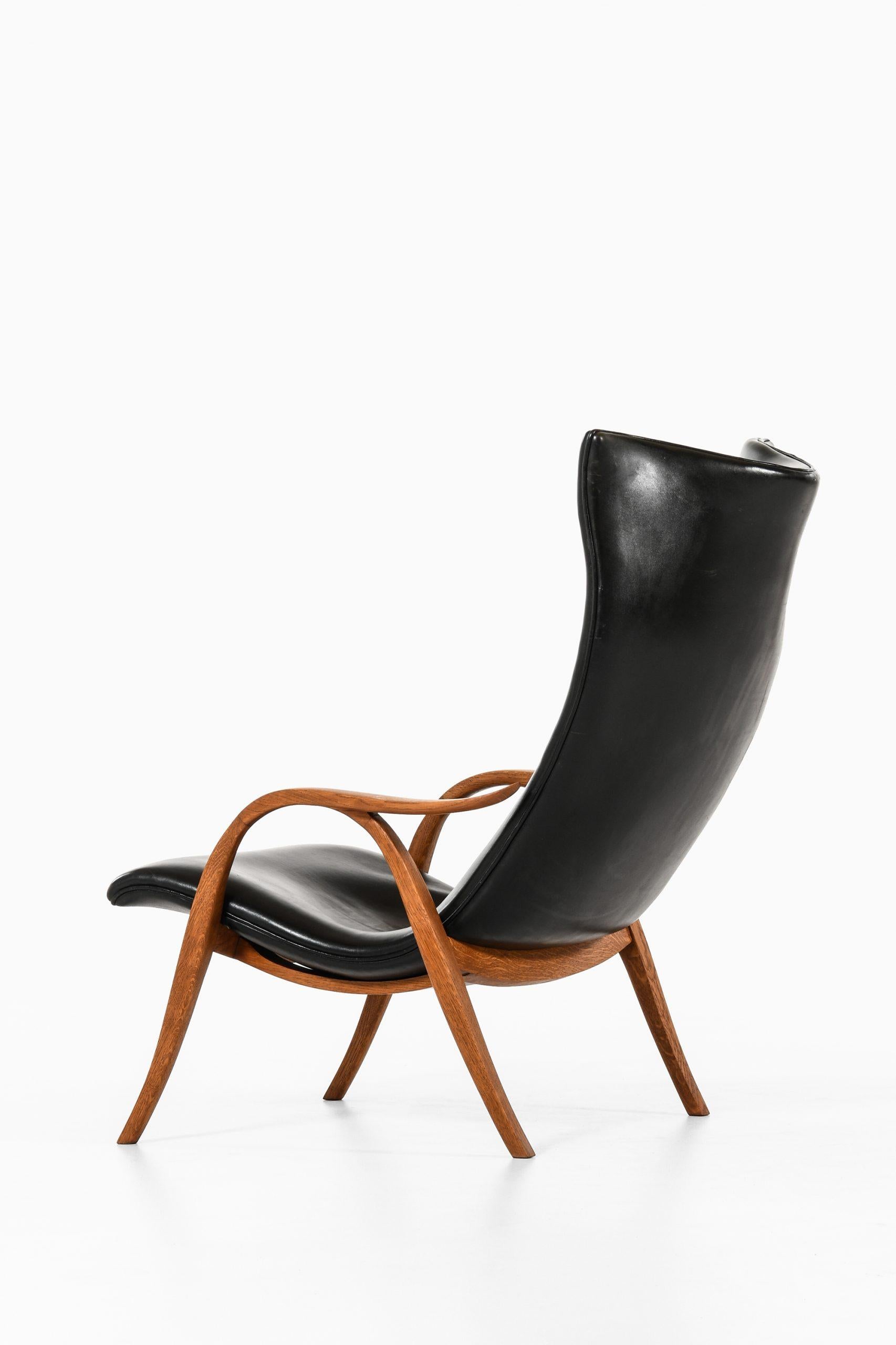 Frits Henningsen Easy Chair, hergestellt von Schreiner Frits Henningsen in Dänemark (Leder) im Angebot