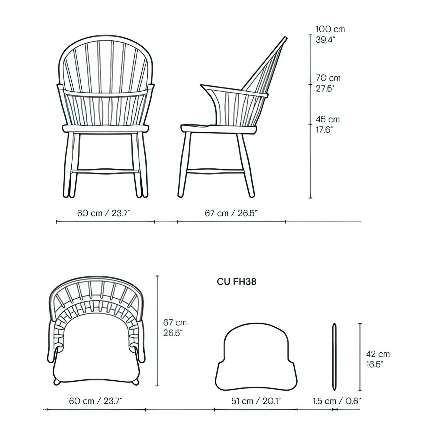 Frits Henningsen 'FH38 Windsor' Chair in Soaped Oak for Carl Hansen & Son For Sale 3
