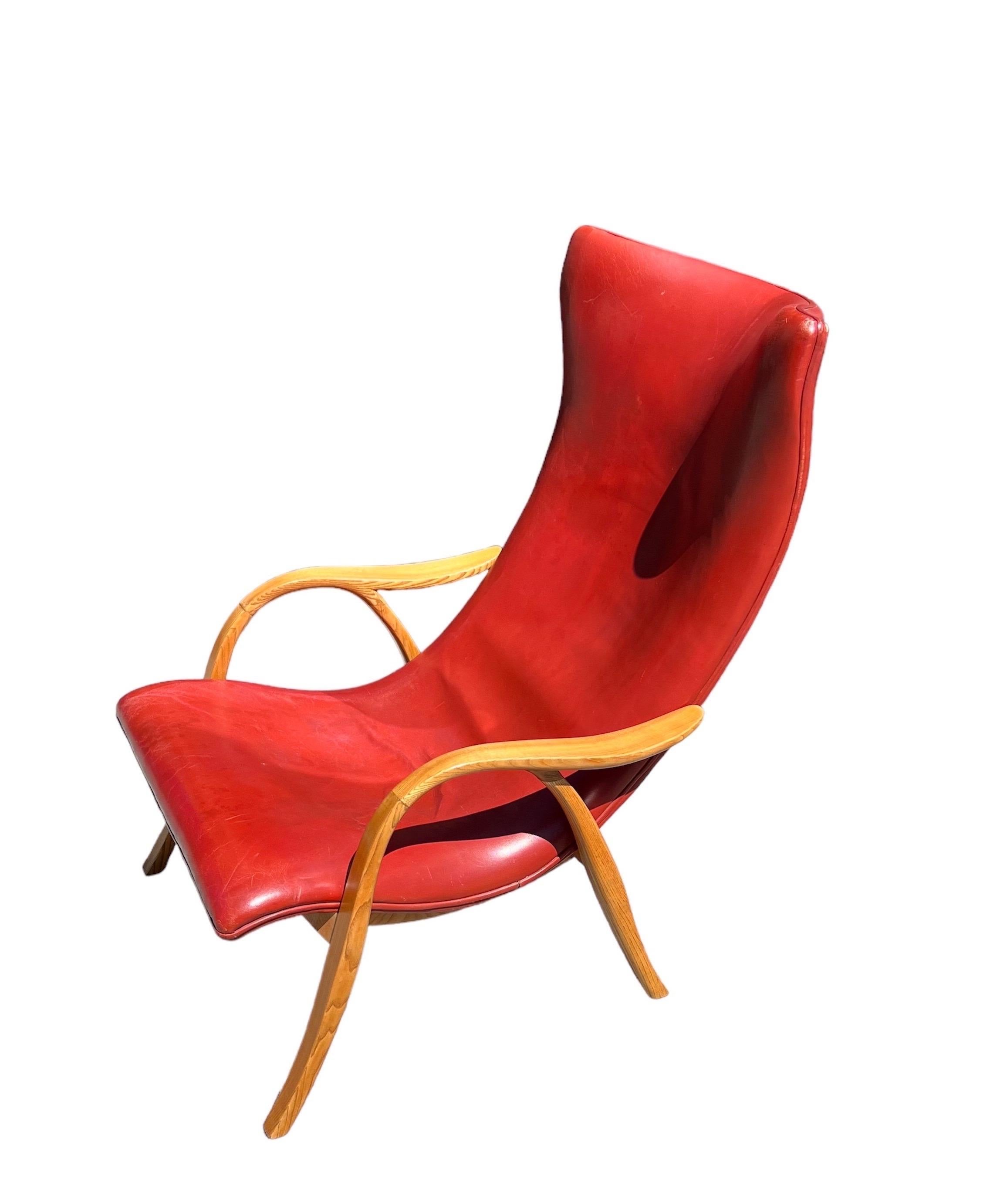 Leather Frits Henningsen For Carl Hansen Signature Style Armchair For Sale