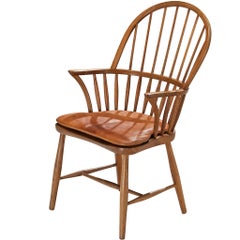 Frits Henningsen for Carl Hansen & Søn Windsor Chair in Oak and Leather