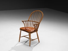 Frits Henningsen for Carl Hansen & Søn Windsor Chair in Oak and Leather