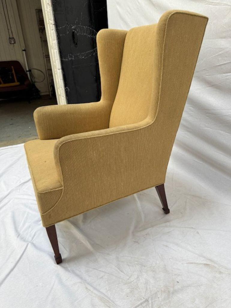 Frits Henningsen Hochlehner Sessel. Schönes traditionelles Design. Mahagoni Beine. Unmarkiert.