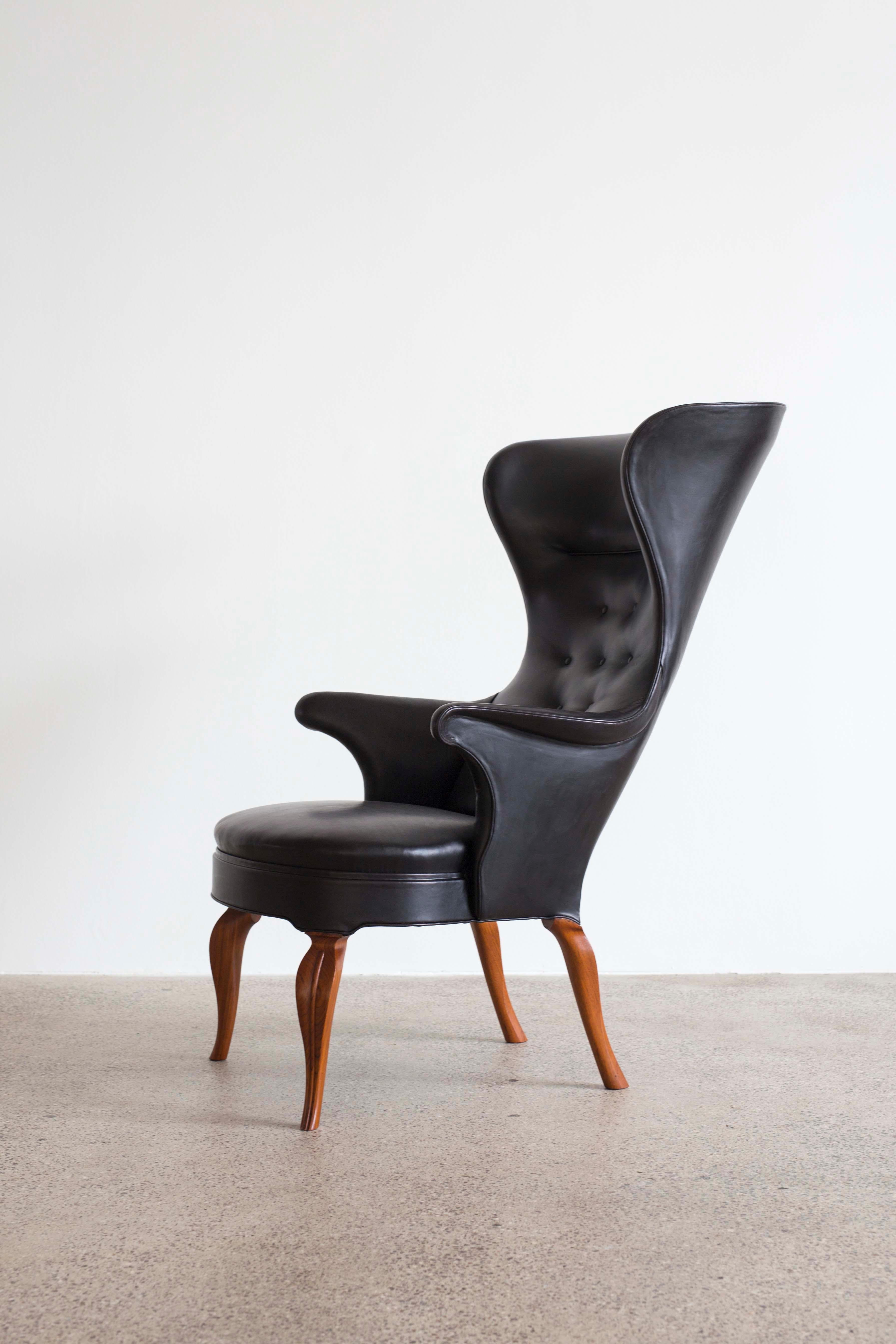 Leather Frits Henningsen, High Wingback chair, 1935