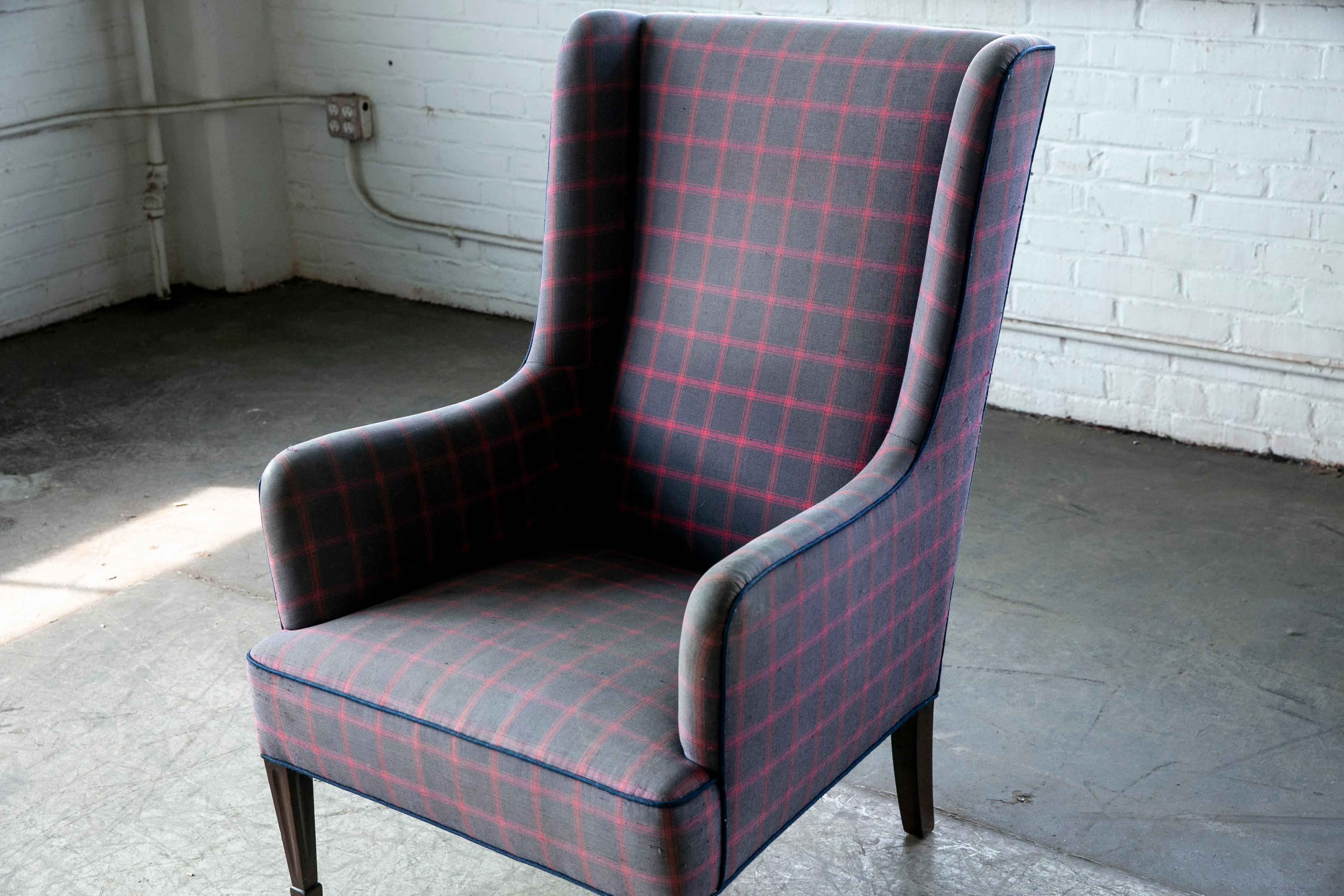 Frits Henningsen Highback Lounge Chair Denmark, late 1940's 3