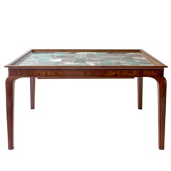 Frits Henningsen & Jens Thirslund, Rare Danish Mahogany & Tile-Top Coffee Table