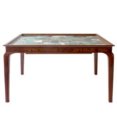 Frits Henningsen & Jens Thirslund, Rare Danish Mahogany & Tile-Top Coffee Table