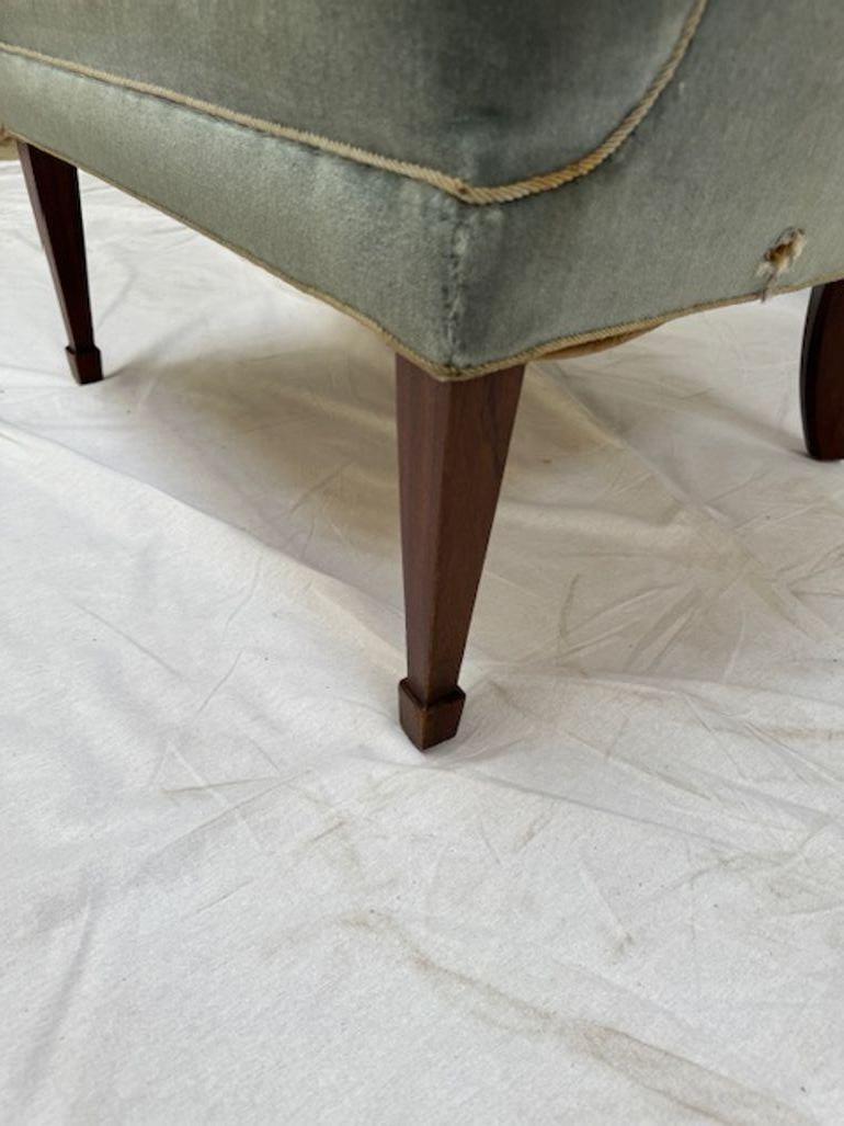 Frits Henningsen Lounge Chair. Nice Traditional Design. Mahogany Legs. Unmarked