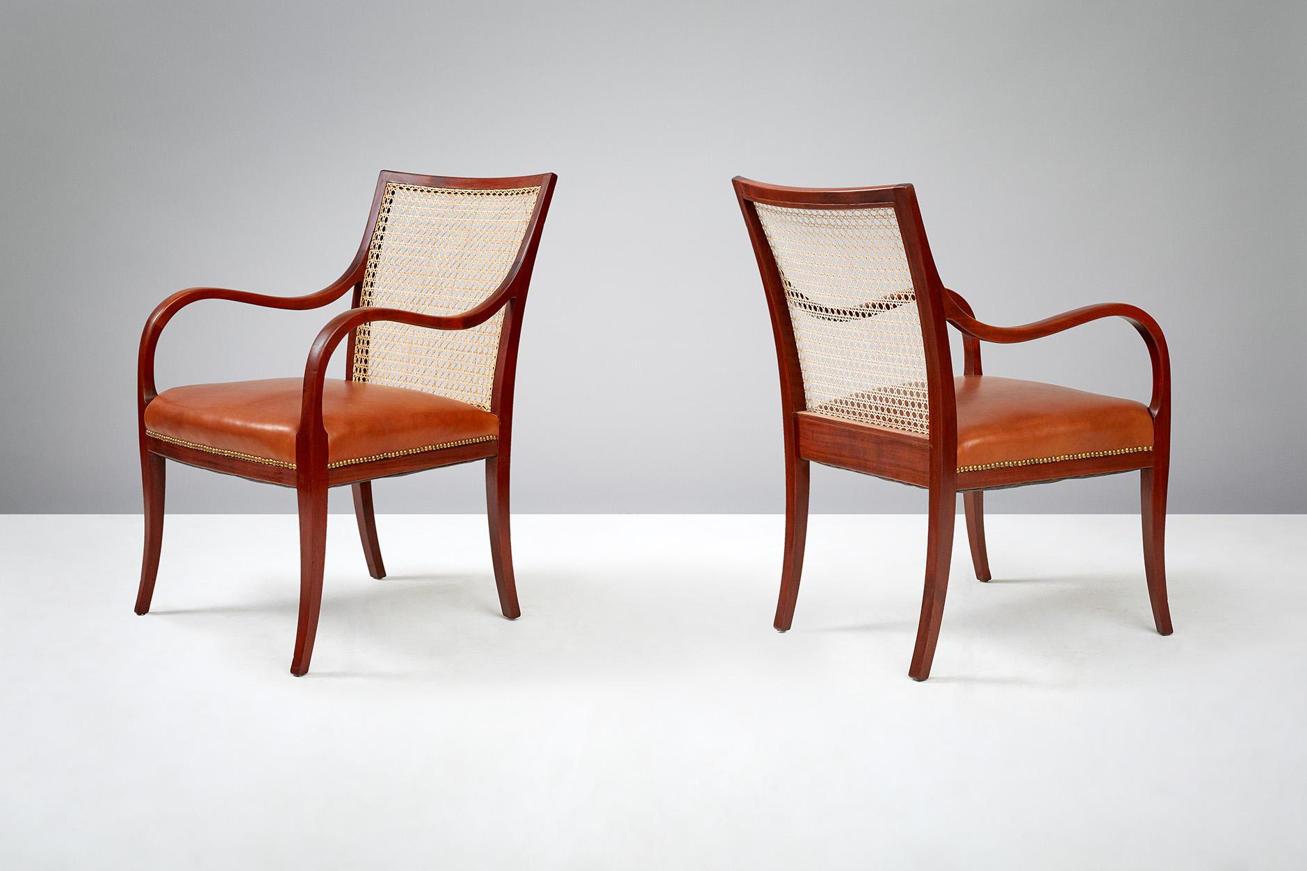 Frits Henningsen Mahogany Armchairs, circa 1940 In Good Condition In London, GB
