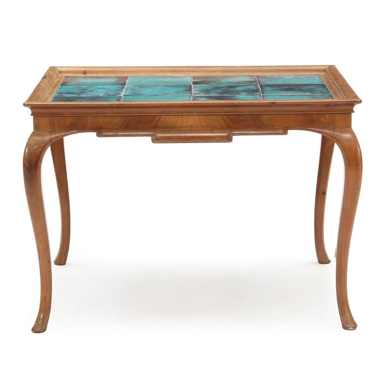 valgfri ude af drift Stadion Frits Henningsen Mahogany Coffee Table Top Inlaid with Jens Thirslund Tiles  1930 For Sale at 1stDibs