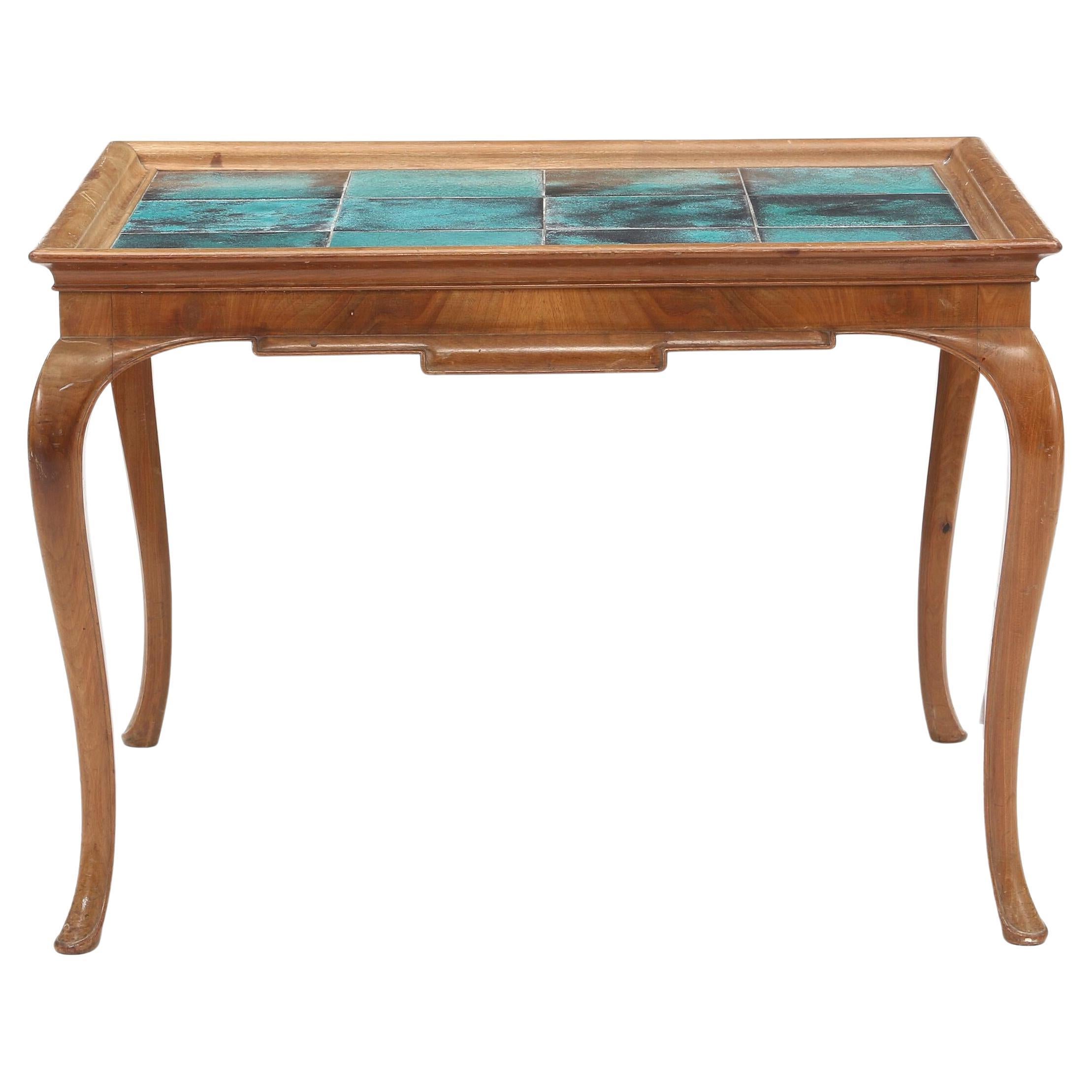Frits Henningsen Mahogany Coffee Table Top Inlaid with Jens Thirslund Tiles 1930