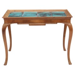 Frits Henningsen Mahogany Coffee Table Top Inlaid with Jens Thirslund Tiles 1930