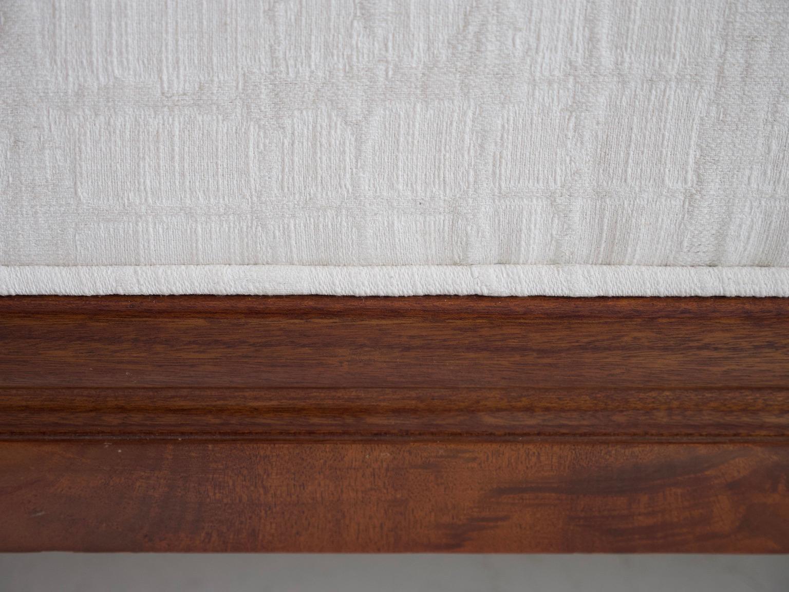 Frits Henningsen Mahogany Sofa with White Fabric Upholstery 4