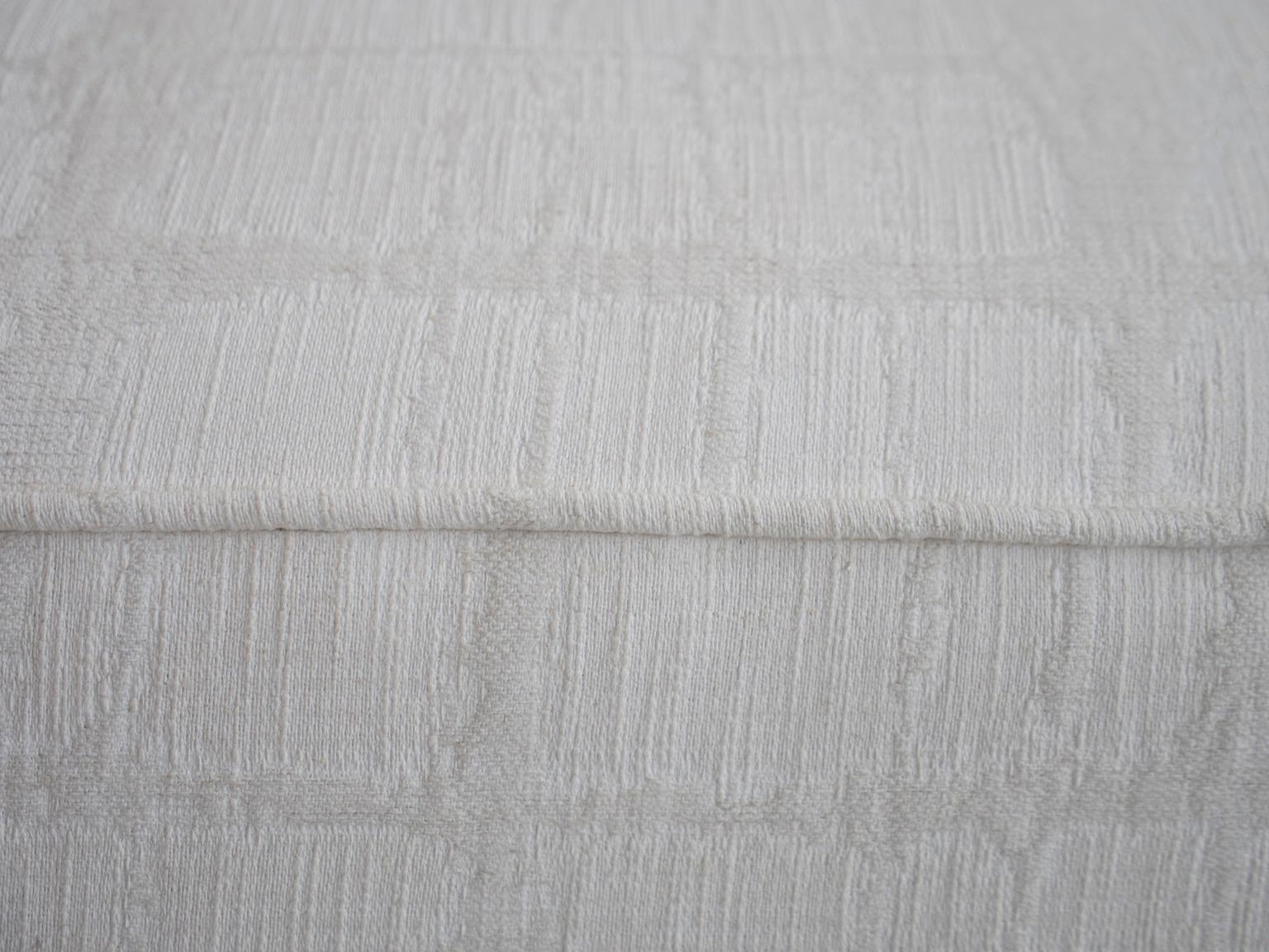 Danish Frits Henningsen Mahogany Sofa with White Fabric Upholstery