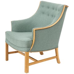 Frits Henningsen Oak & Upholstered Armchair, Circa 1940s