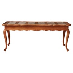 Frits Henningsen Oakwood Coffee Table with Ceramic Tiles, Denmark, 1940s