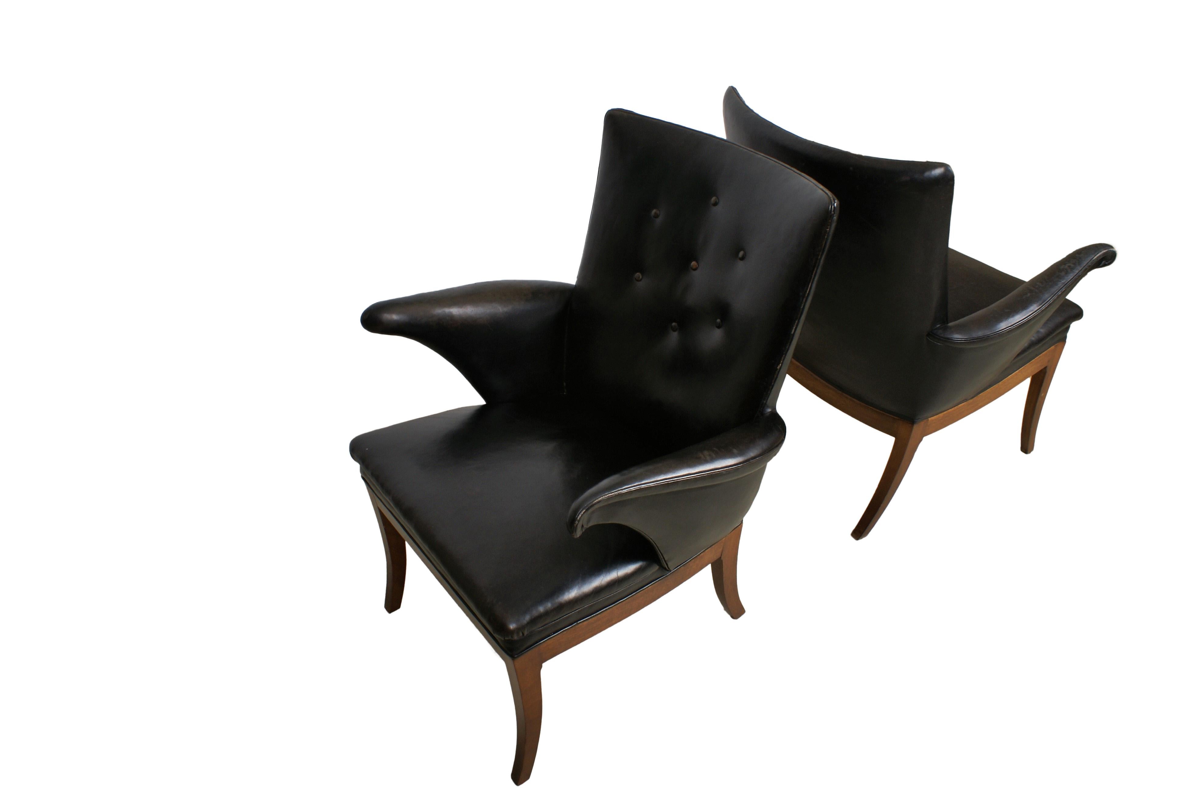 Danish Frits Henningsen Pair of Easy Chairs in Cuban Mahogany and Leather, 1932