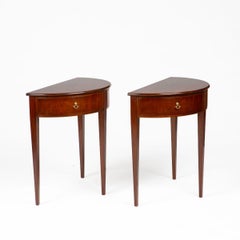 Frits Henningsen – Pair of Semicircular Console Tables in Mahogany