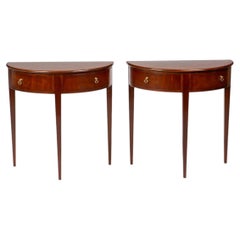 Frits Henningsen – Pair of Semicircular Console Tables in Mahogany