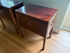Frits Henningsen: Pair of side tables with brass hardware c1930