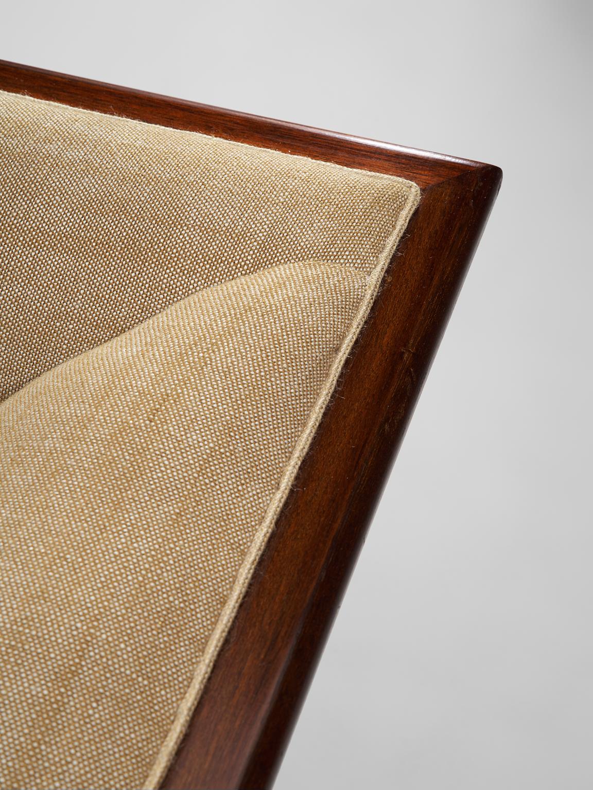 Frits Henningsen Sofa in Mahogany and Fabric 1