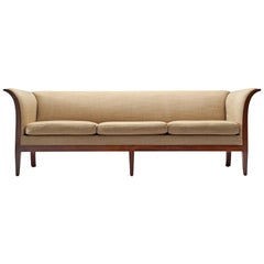 Frits Henningsen Sofa in Mahogany and Fabric