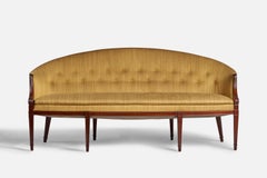Frits Henningsen, Sofa, Mahogany, Fabric, Denmark, 1940s