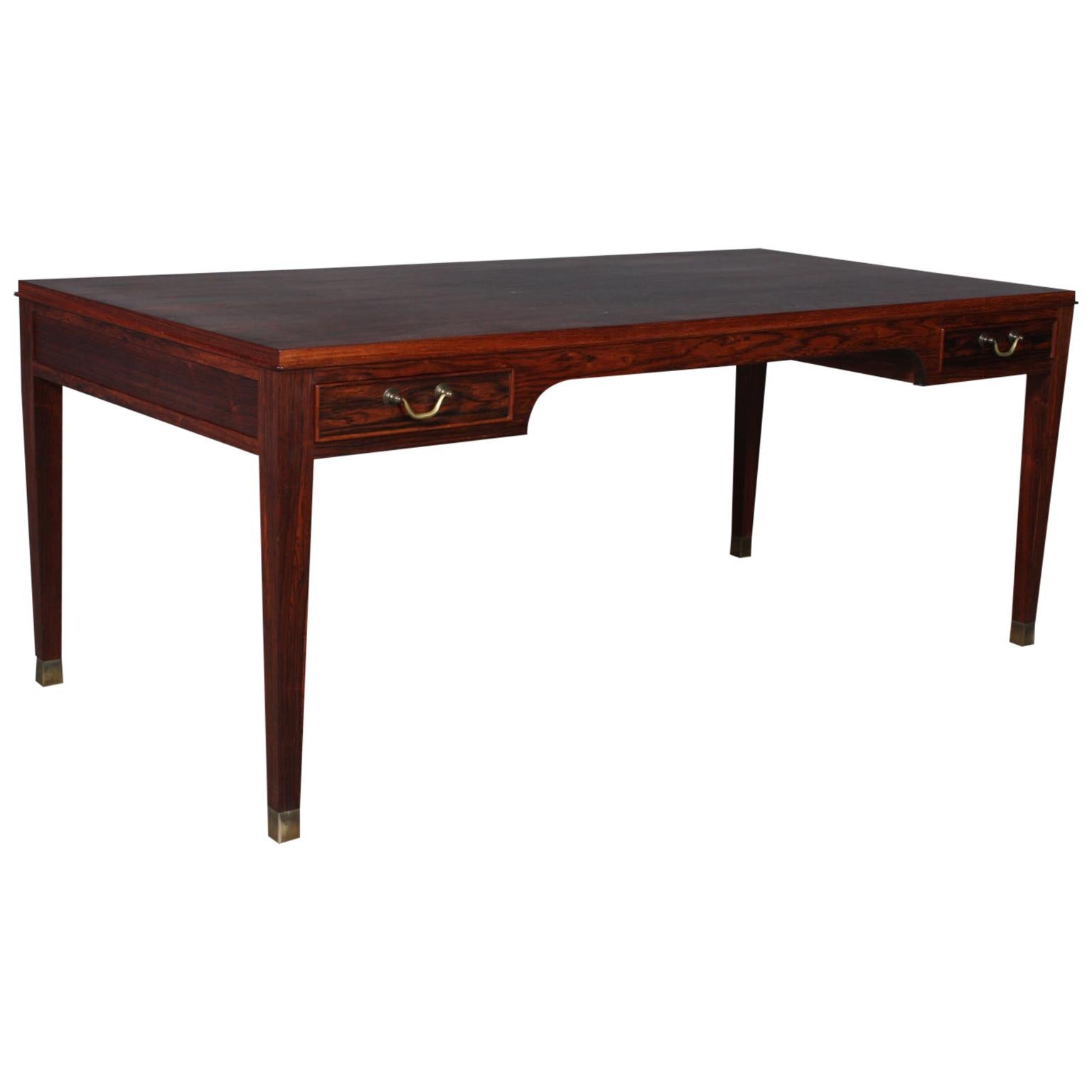 Frits Henningsen Sofa Table in Rosewood and Brass