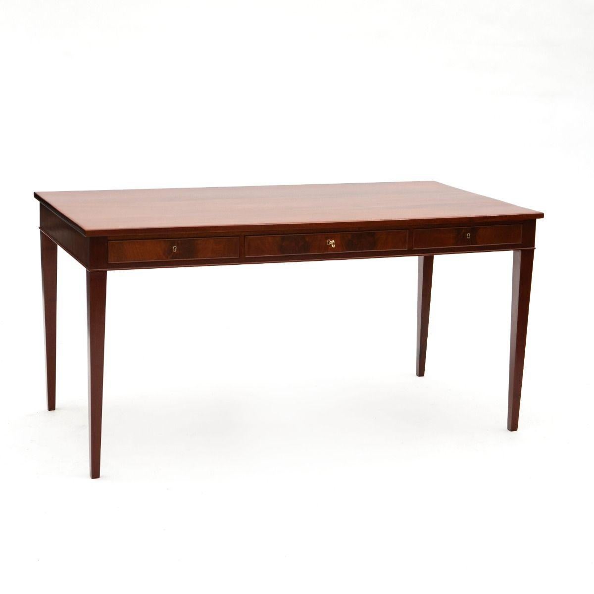 Modern Frits Henningsen Solid Mahogany Writing Table, Denmark 1940's