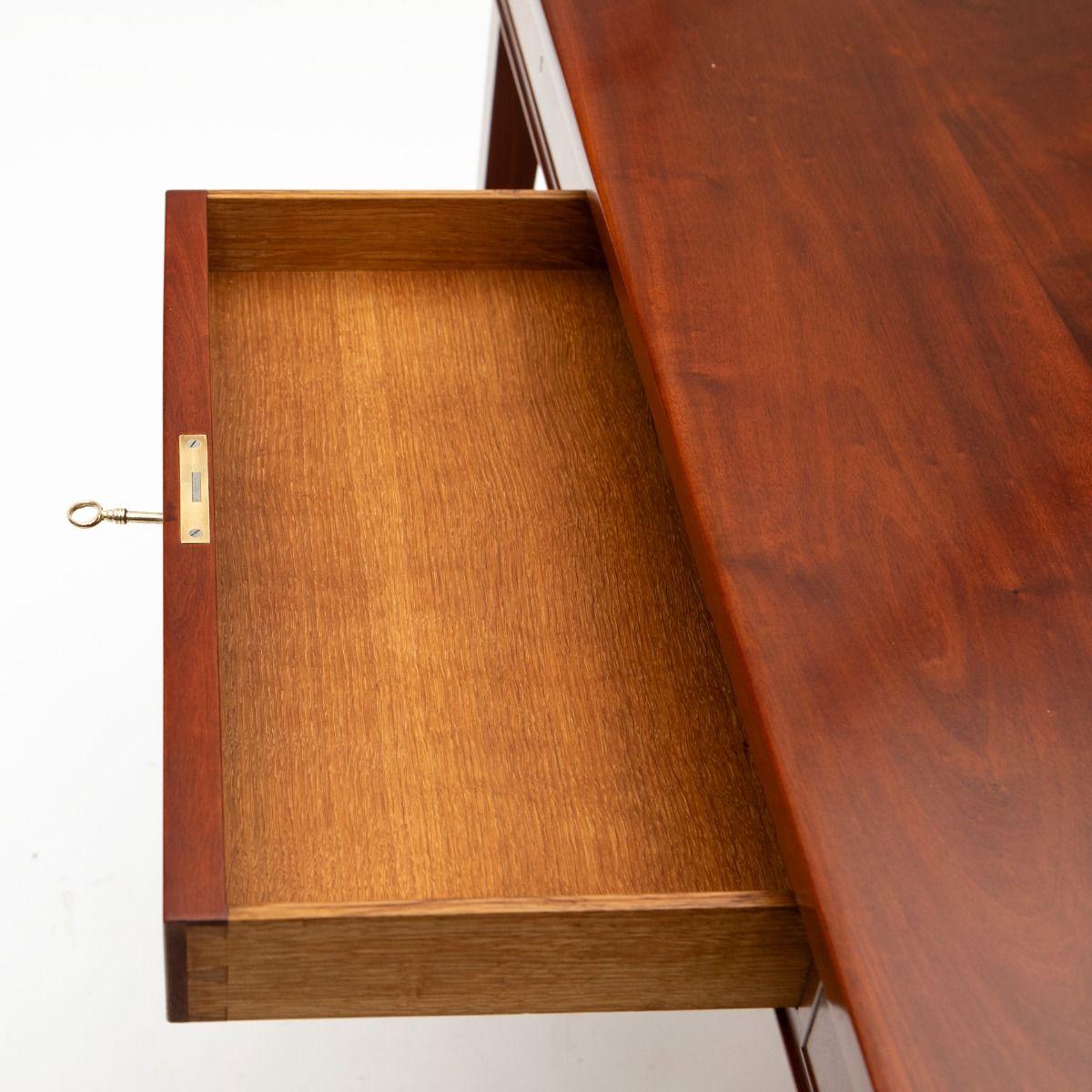 20th Century Frits Henningsen Solid Mahogany Writing Table, Denmark 1940's