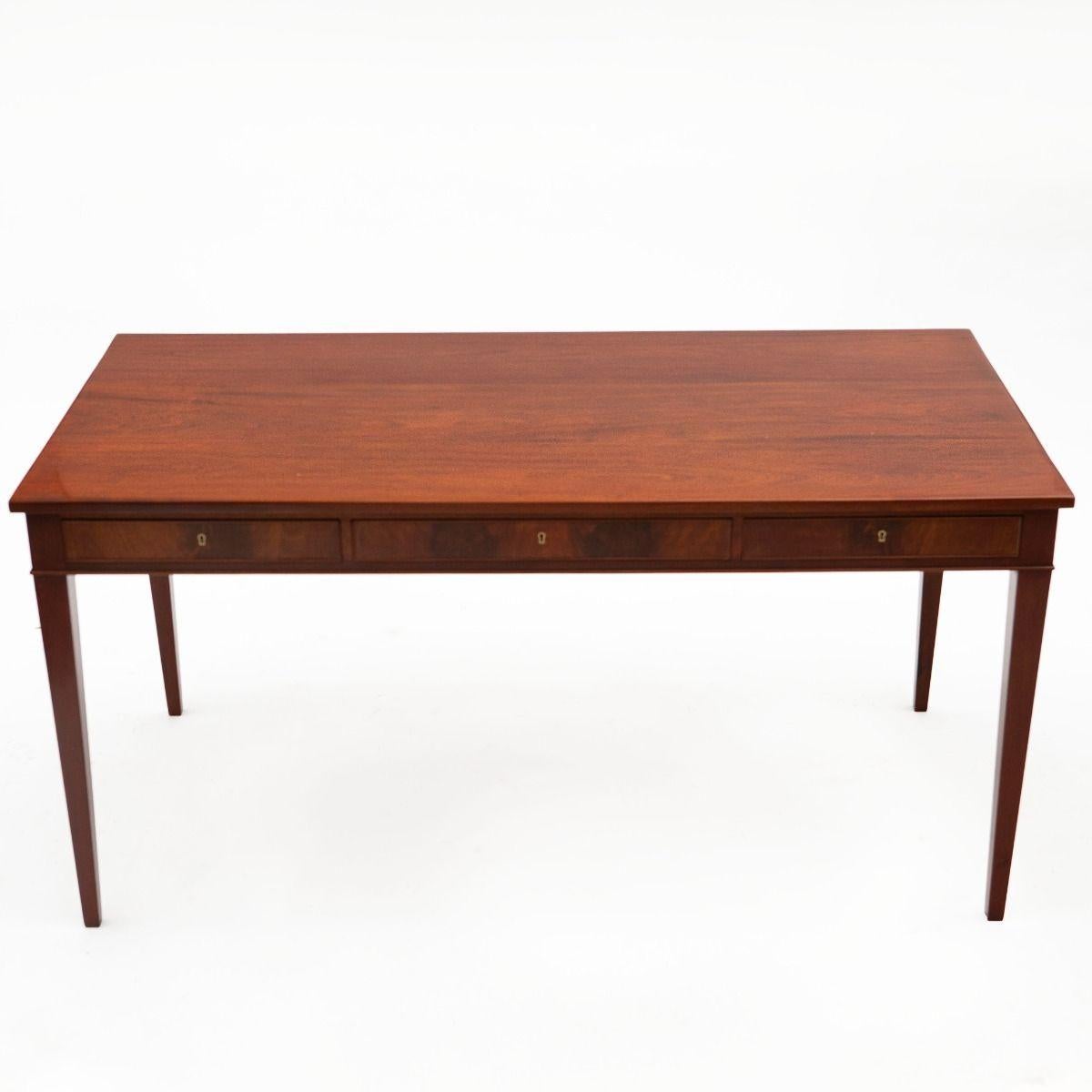 Frits Henningsen Solid Mahogany Writing Table, Denmark 1940's 2