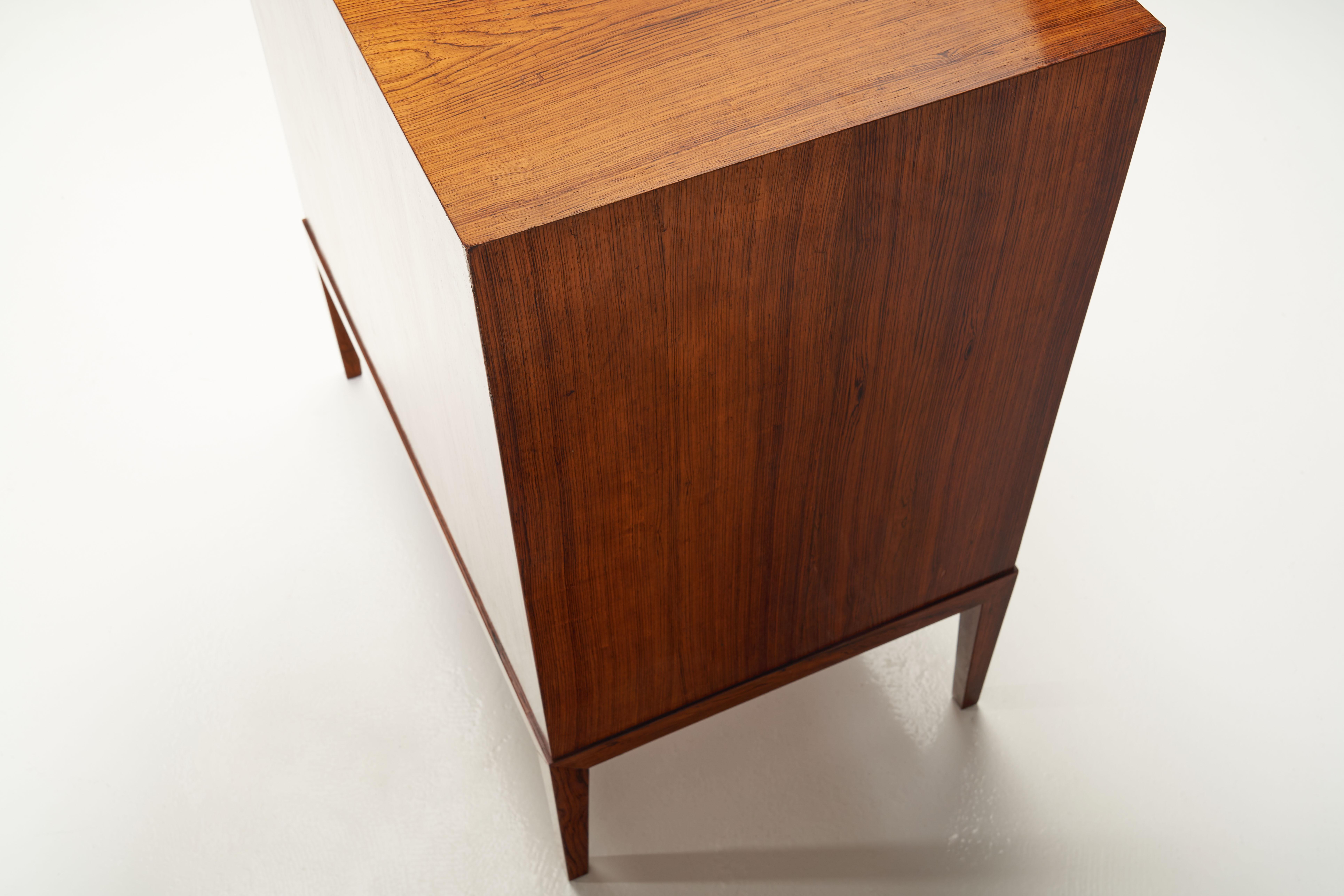 Frits Henningsen Solid Wood Cabinet with Tambour Door, Denmark, 1950s For Sale 13
