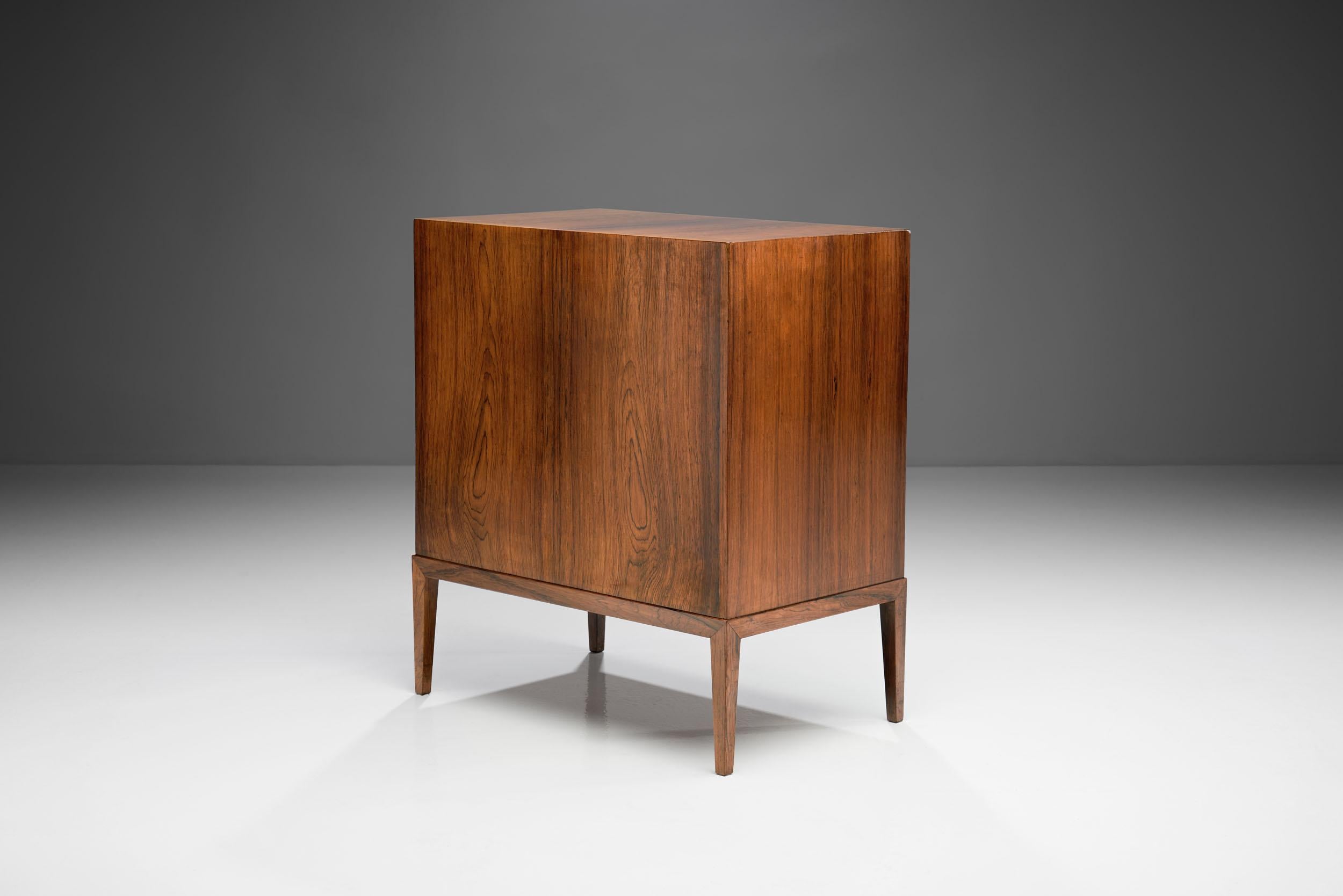Frits Henningsen Solid Wood Cabinet with Tambour Door, Denmark, 1950s For Sale 2