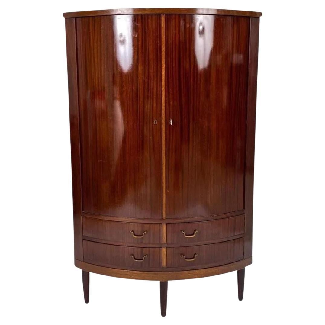 Frits Henningsen-Style Mahogany Corner Cabinet For Sale