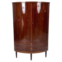 Frits Henningsen-Style Mahogany Corner Cabinet