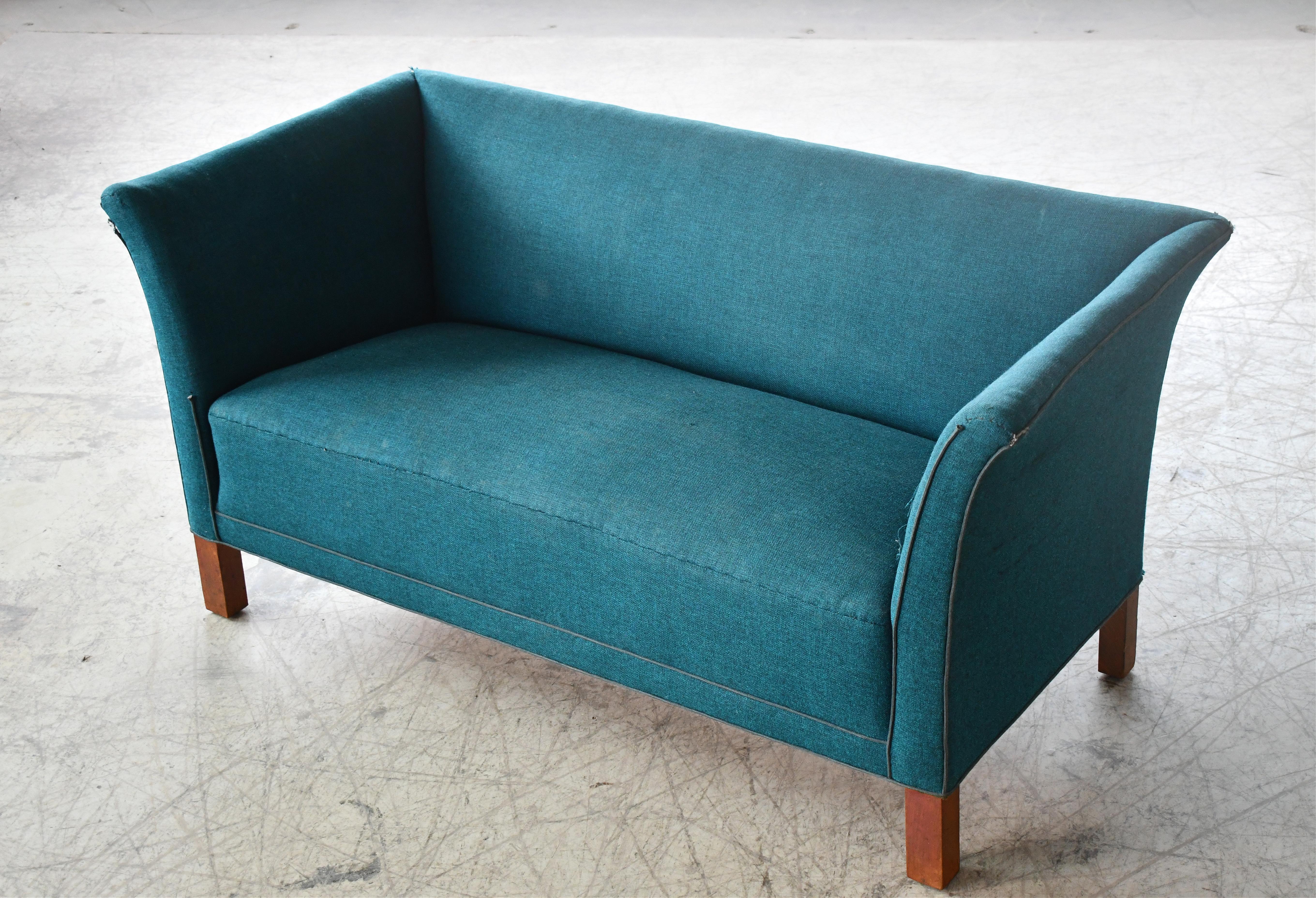 Danish Frits Henningsen Style Settee, Denmark, 1950s