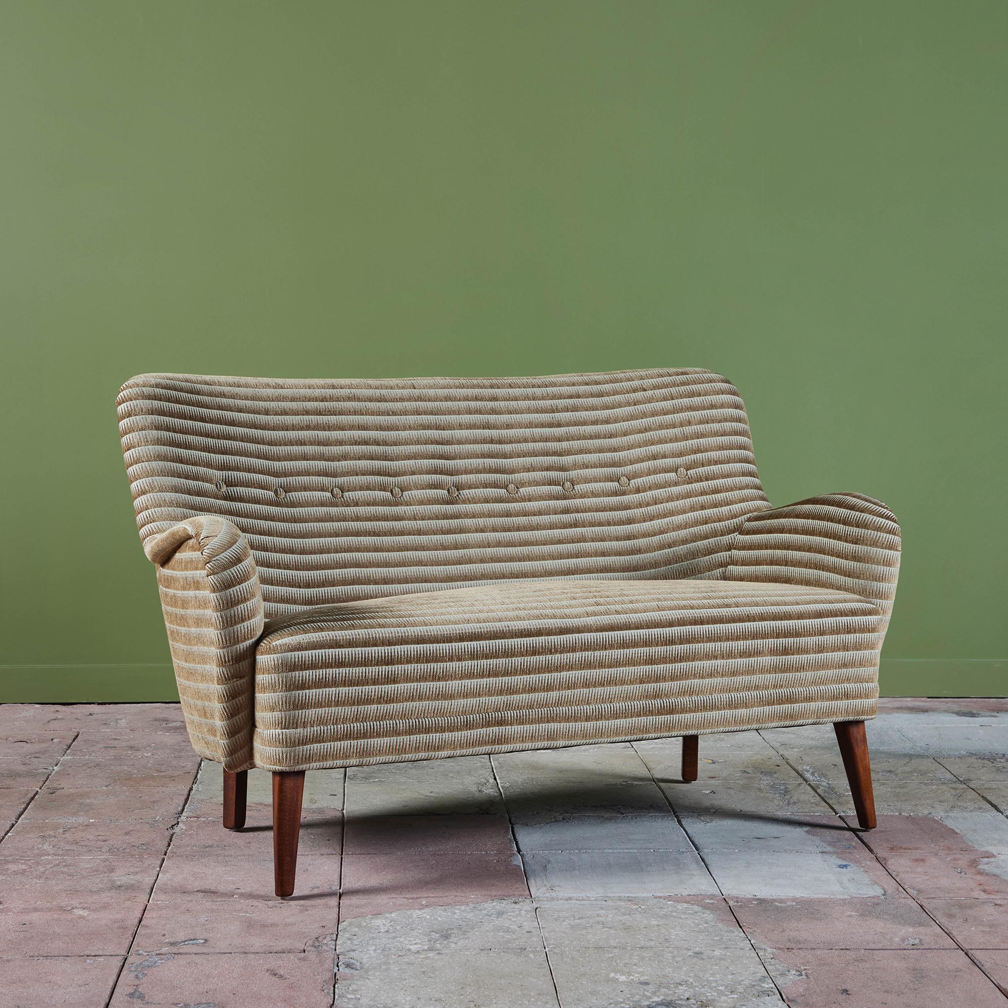 Frits Henningsen style settee in collaboration with Elizabeth Law of Elizabeth Law Design. Born and raised in South Carolina, Law draws inspiration from the discoveries of her travels and the old world. 

Newly reupholstered in a Pierre Frey fabric