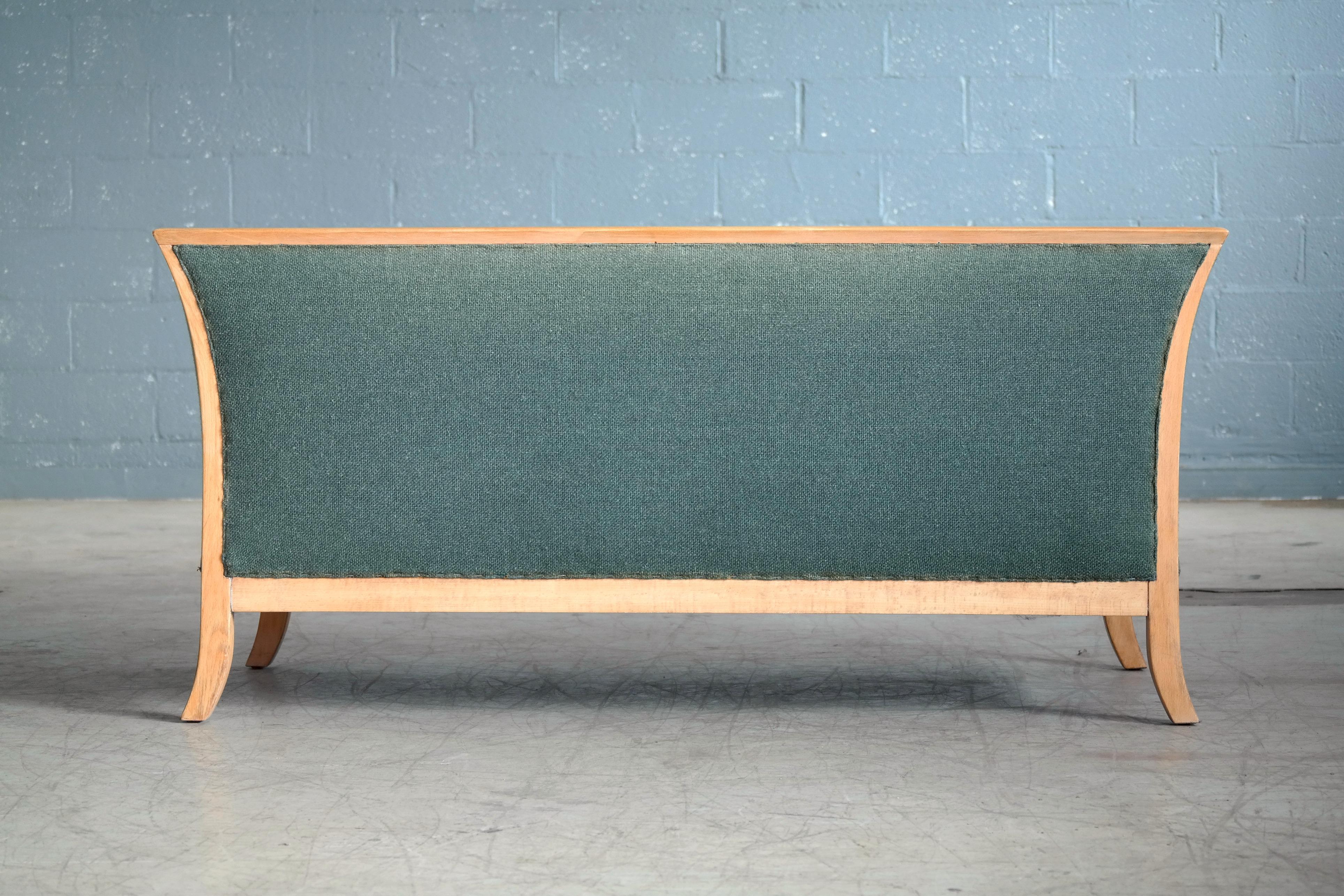 Frits Henningsen Style Two-Seat Sofa in Oak by Søren Willadsen, Denmark, 1940s 1