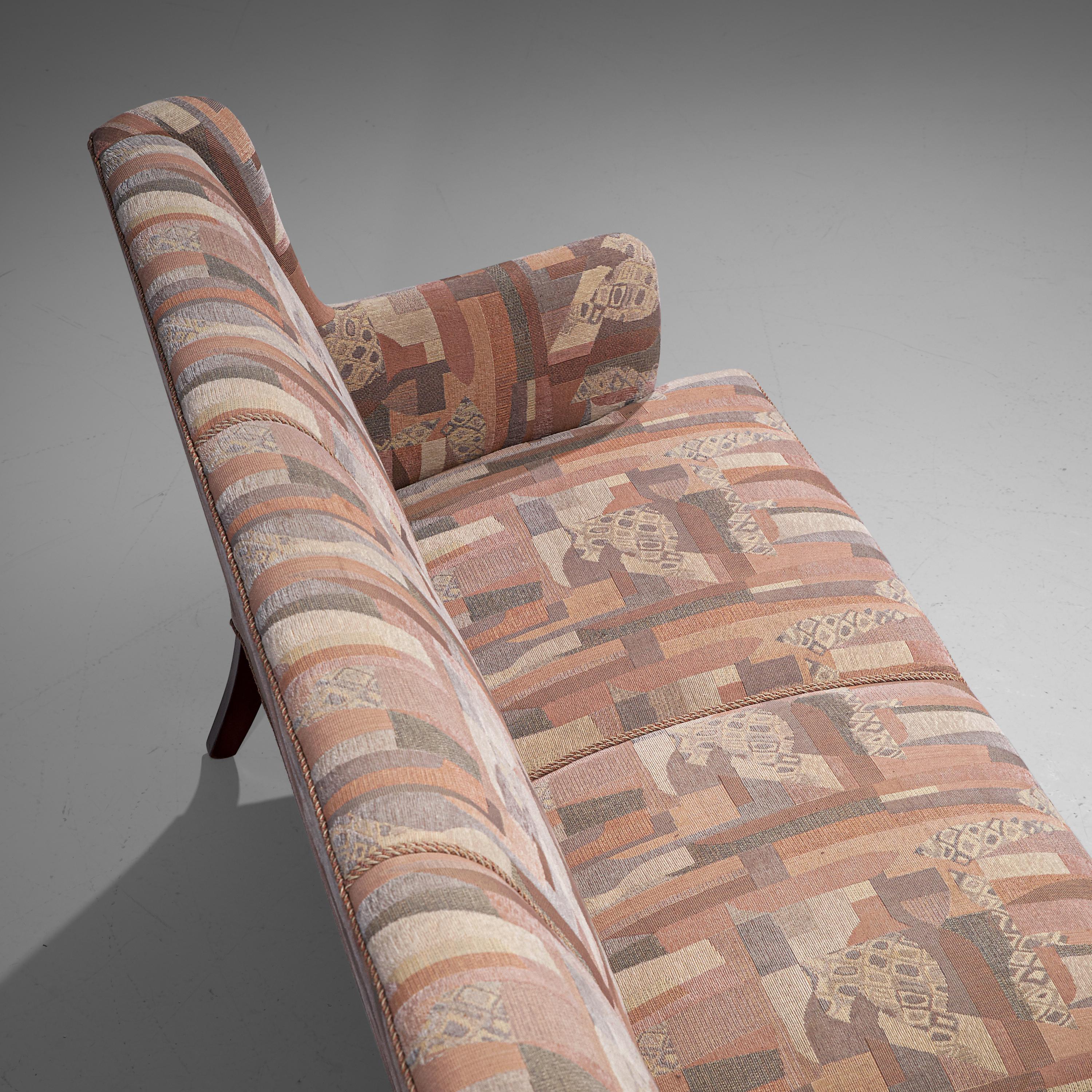 Scandinavian Modern Frits Henningsen Three-Seat Sofa in Pastel Upholstery For Sale