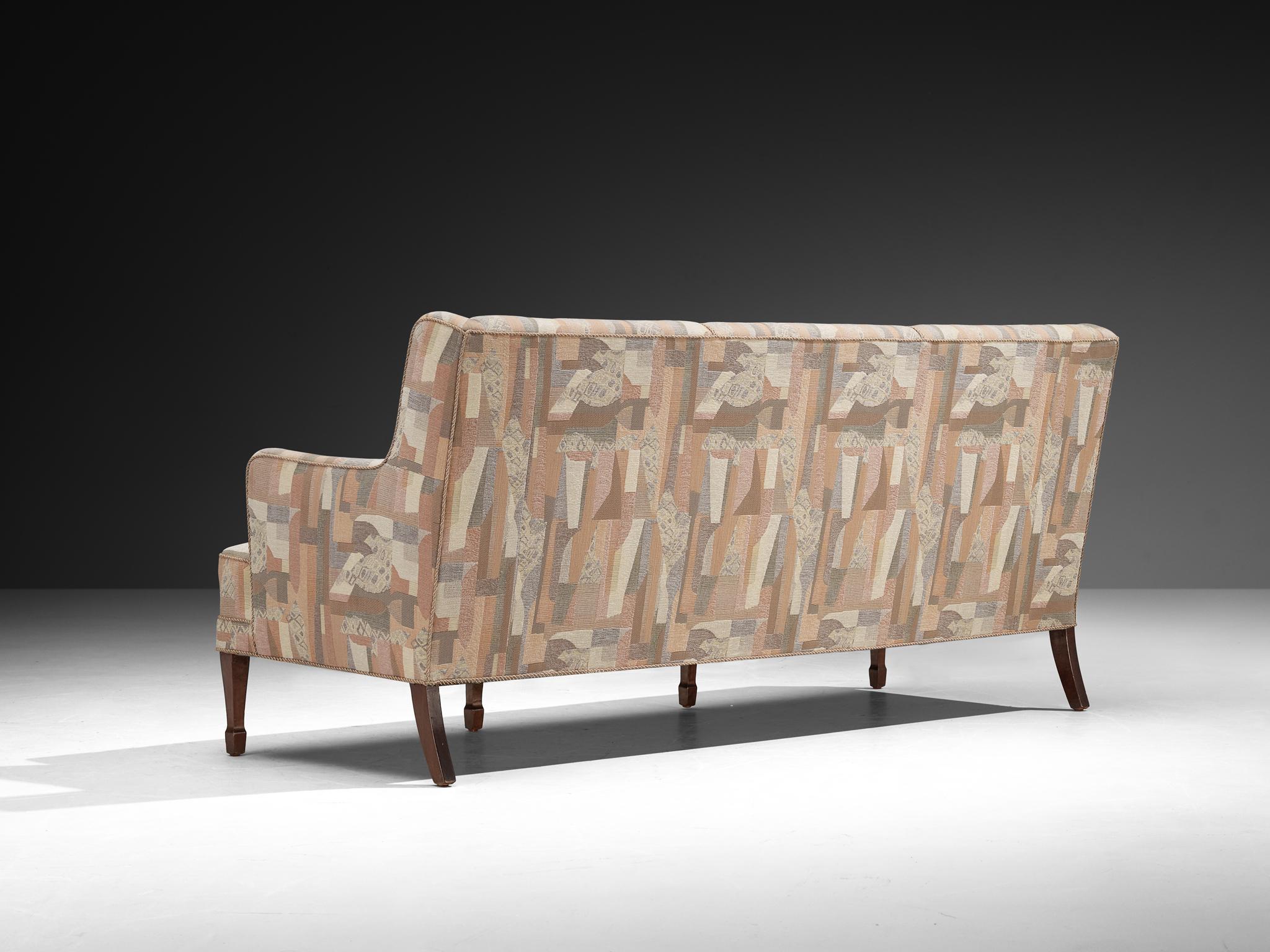Frits Henningsen Dreisitzer-Sofa mit pastellfarbener Polsterung im Angebot 2