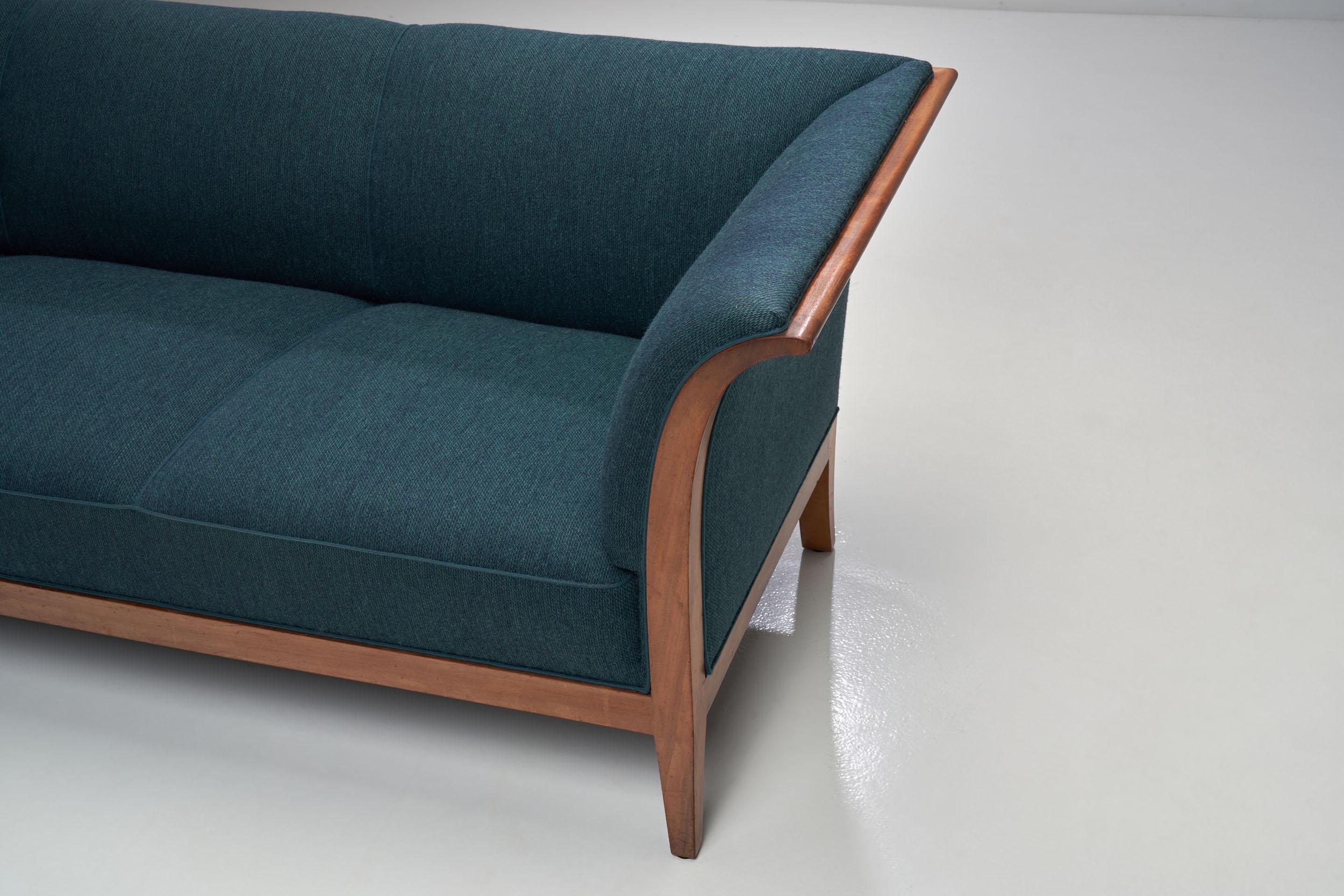 Frits Henningsen Three-Seat Sofa by Frits Henningsen, Denmark, 1940s 3