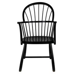 Frits Henningsen Windsor Chair in Black Oak, Ch-18a by Carl Hansen in the 1940s