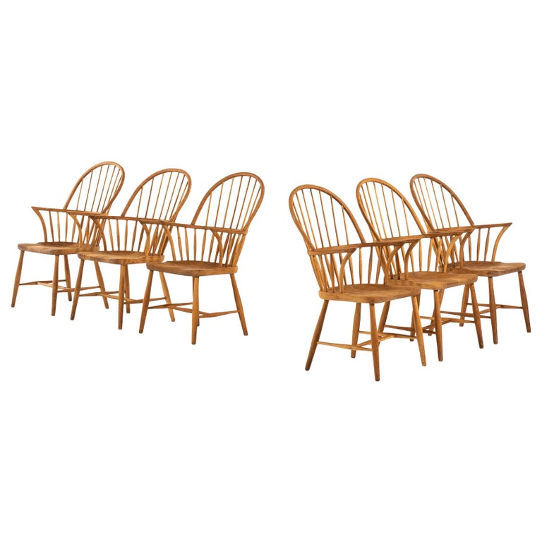 Frits Henningsen Windsor Dining Chairs Model CH 18A by Carl Hansen and Søn  For Sale at 1stDibs | frits henningsen windsor stol, windsor ch, frits  henningsen ch 18a