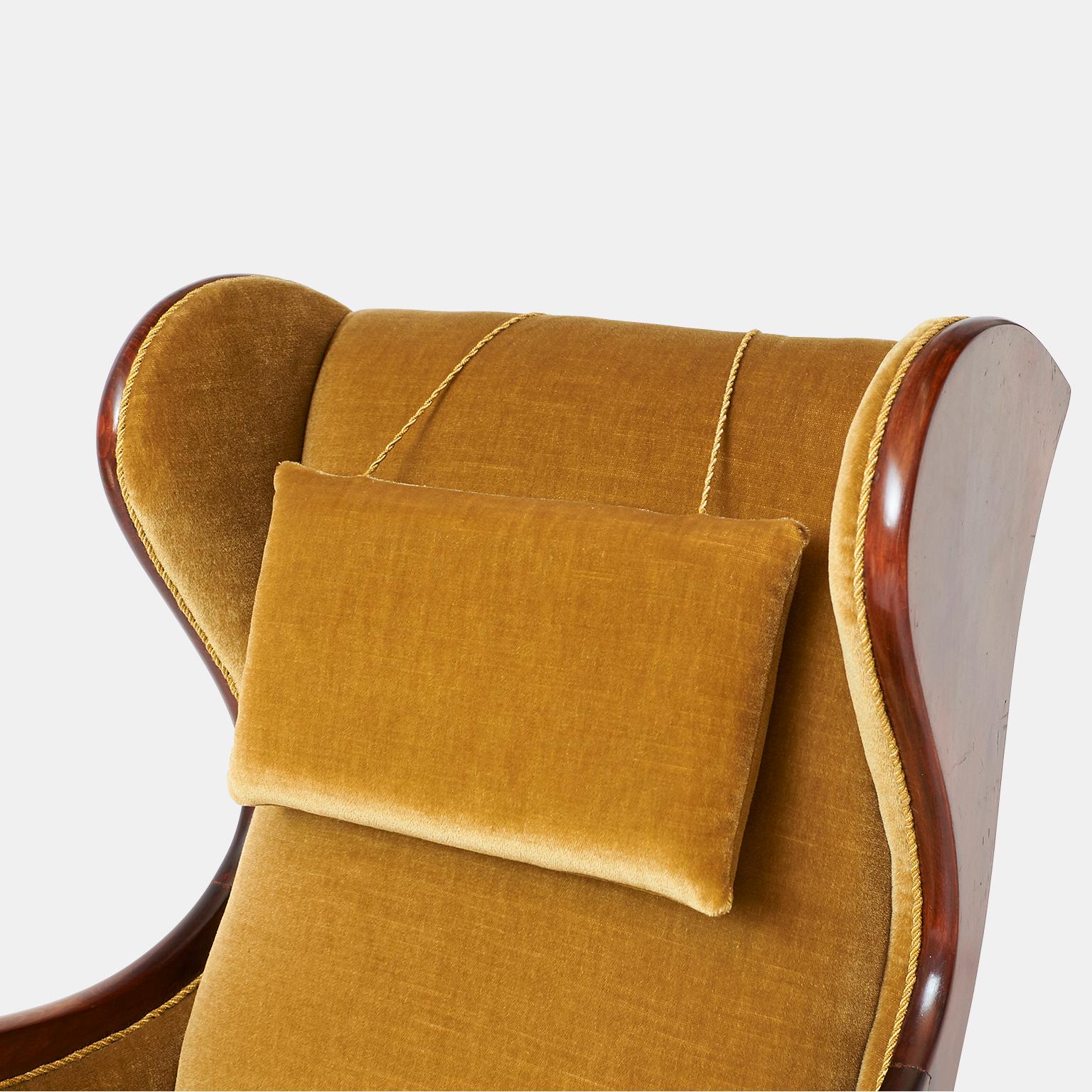 Velvet Frits Henningsen Wingback Chair