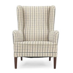 Frits Henningsen Wingback Chair with Legs of Mahogany