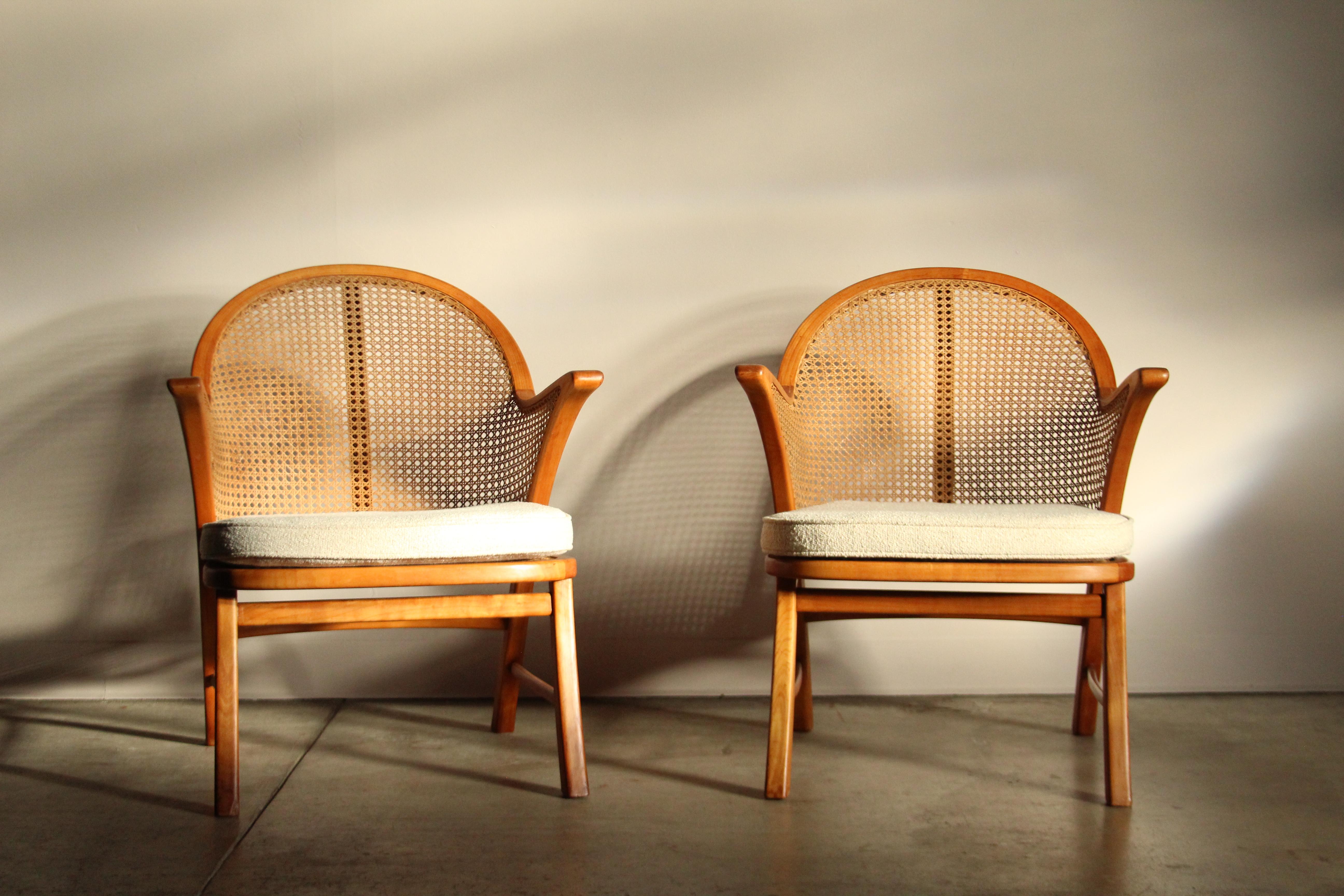 Mid-Century Modern Fauteuils en rotin attribués à Frits Schlegel, années 1940 en vente