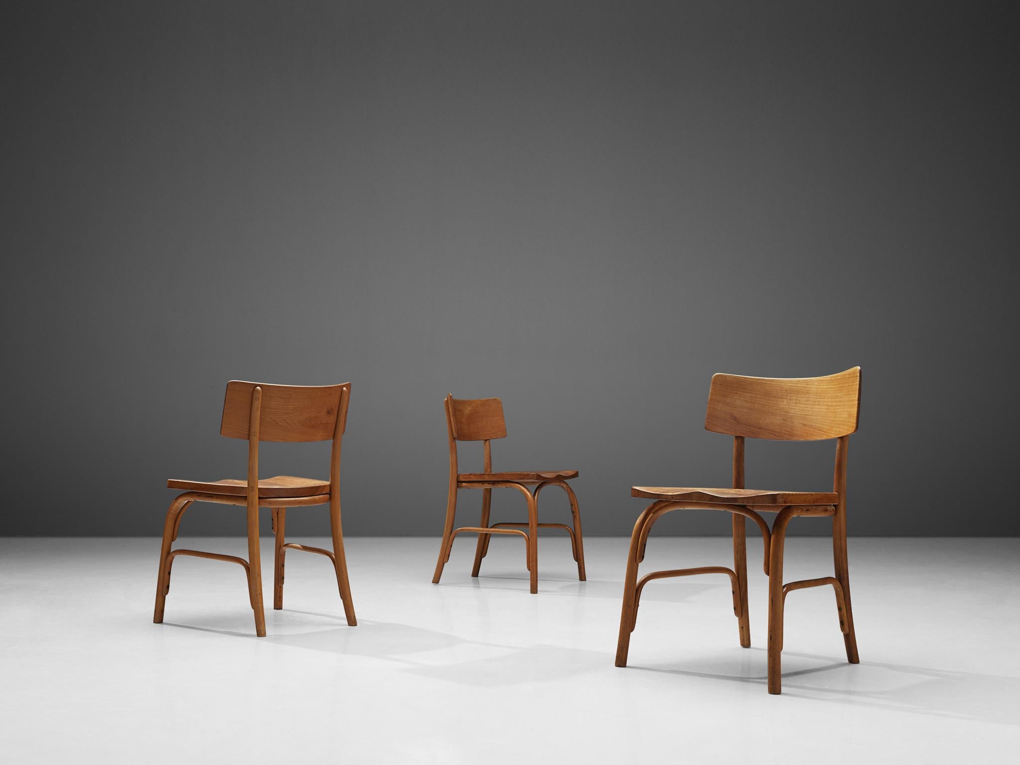 Frits Schlegel for Fritz Hansen Set of Six 'Husum' Chairs In Good Condition In Waalwijk, NL