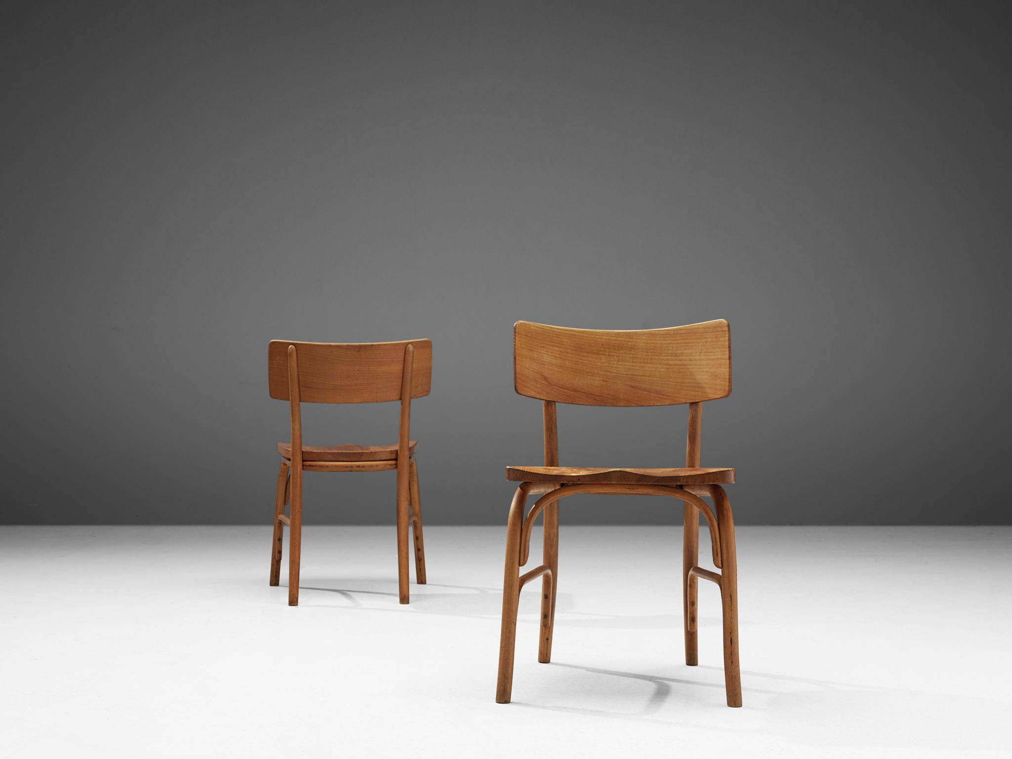 Elm Frits Schlegel for Fritz Hansen Set of Six 'Husum' Chairs