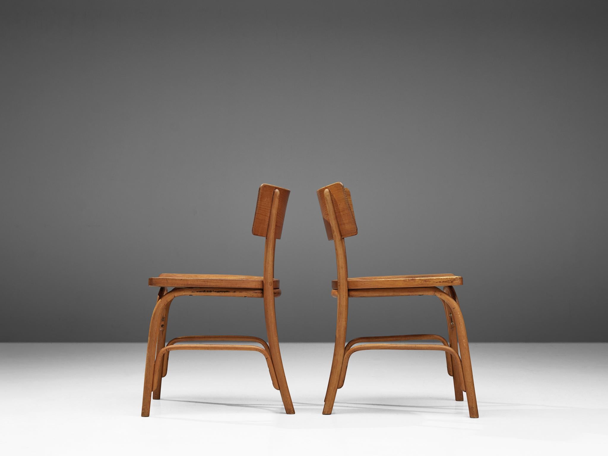 Beech Frits Schlegel for Fritz Hansen Set of Six 'Husum' Chairs For Sale