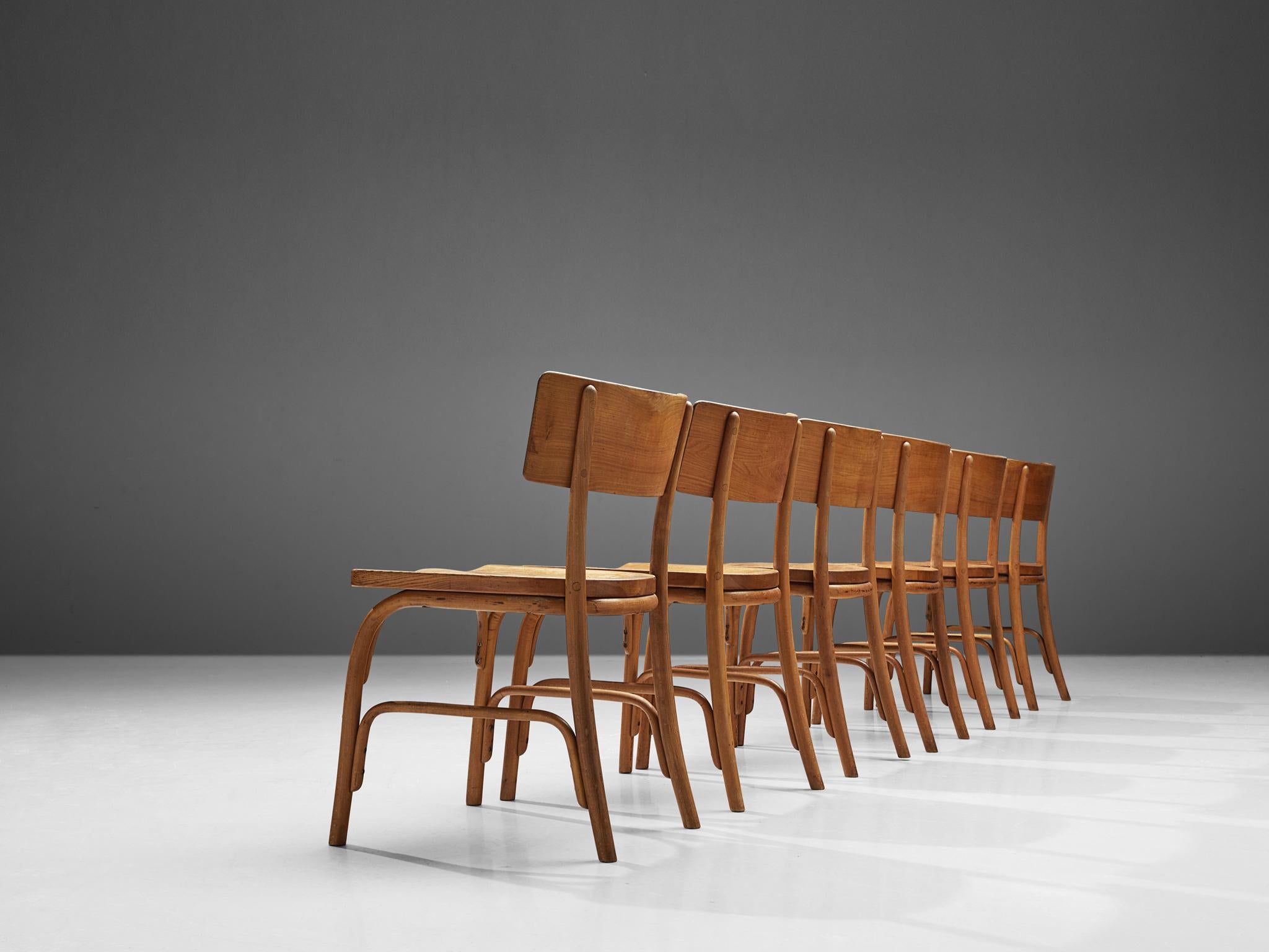 Mid-20th Century Frits Schlegel for Fritz Hansen Set of Six 'Husum' Chairs For Sale