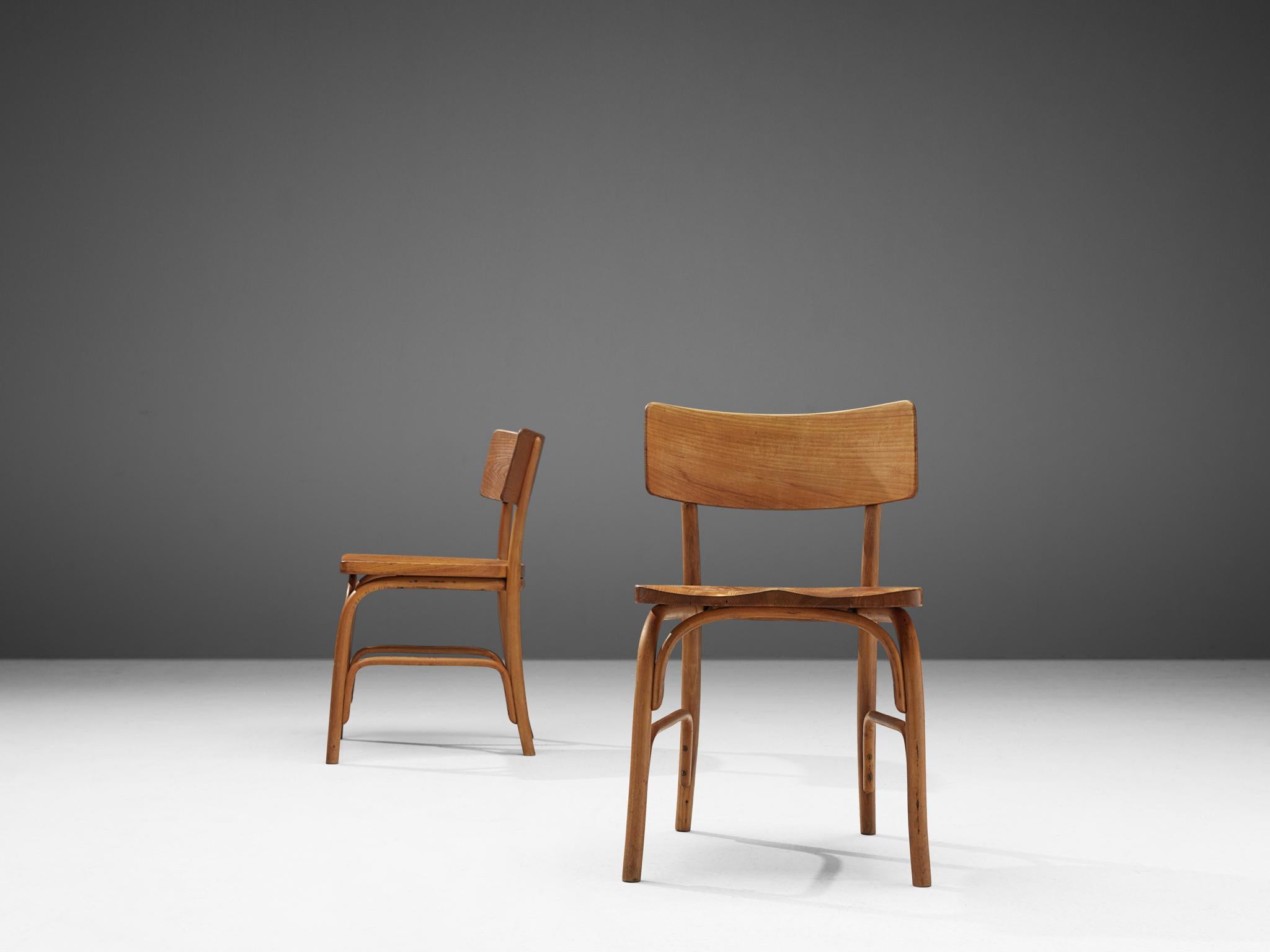 Elm Frits Schlegel for Fritz Hansen Set of Six 'Husum' Chairs For Sale